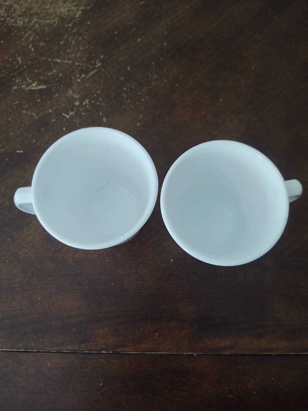 Pair Of Vintage Corningware Mugs In Country Pride Pattern with Blue Cat Motif